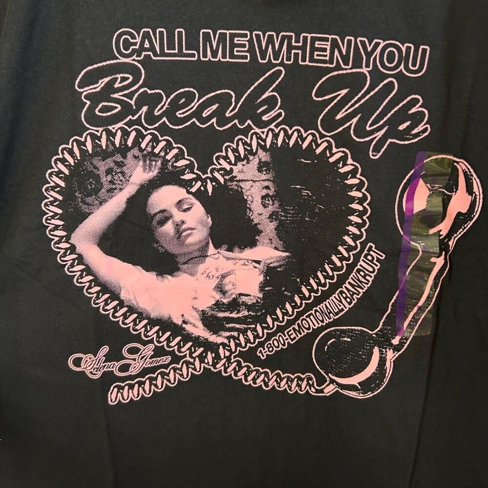 NWT Women's XL Selena Gomez Call Me When You Break Up Short Sleeve Graphic Tee
